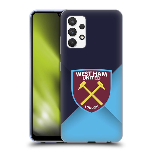 West Ham United FC Crest Blue Gradient Soft Gel Case for Samsung Galaxy A32 (2021)