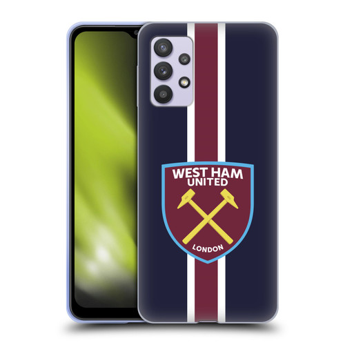 West Ham United FC Crest Stripes Soft Gel Case for Samsung Galaxy A32 5G / M32 5G (2021)