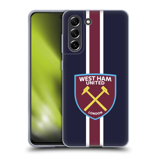 West Ham United FC Crest Stripes Soft Gel Case for Samsung Galaxy S21 FE 5G