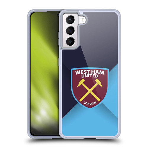 West Ham United FC Crest Blue Gradient Soft Gel Case for Samsung Galaxy S21+ 5G