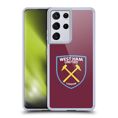 West Ham United FC Crest Full Colour Soft Gel Case for Samsung Galaxy S21 Ultra 5G