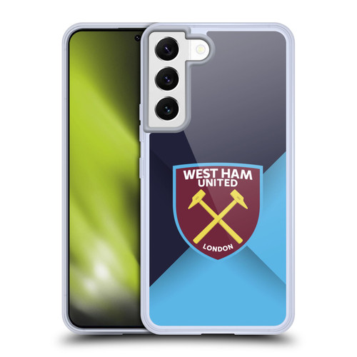 West Ham United FC Crest Blue Gradient Soft Gel Case for Samsung Galaxy S22 5G