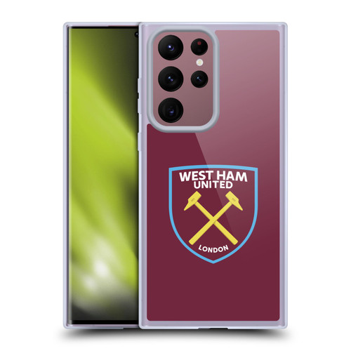 West Ham United FC Crest Full Colour Soft Gel Case for Samsung Galaxy S22 Ultra 5G