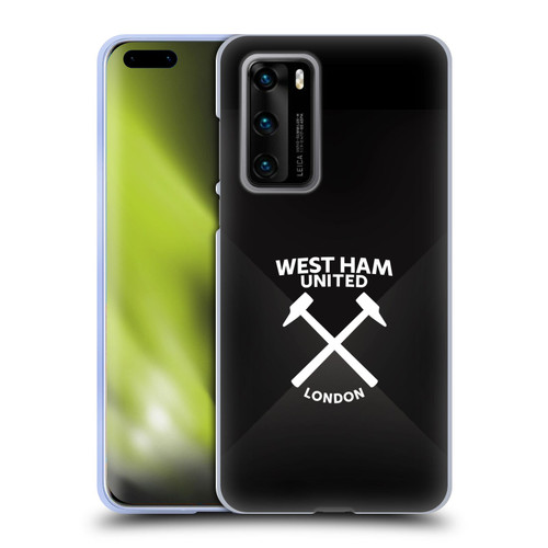 West Ham United FC Hammer Marque Kit Black & White Gradient Soft Gel Case for Huawei P40 5G