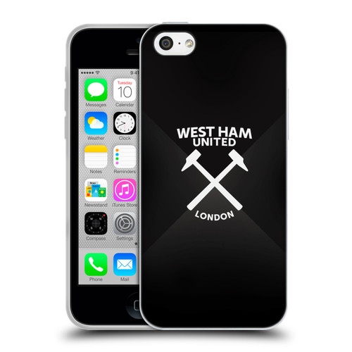 West Ham United FC Hammer Marque Kit Black & White Gradient Soft Gel Case for Apple iPhone 5c
