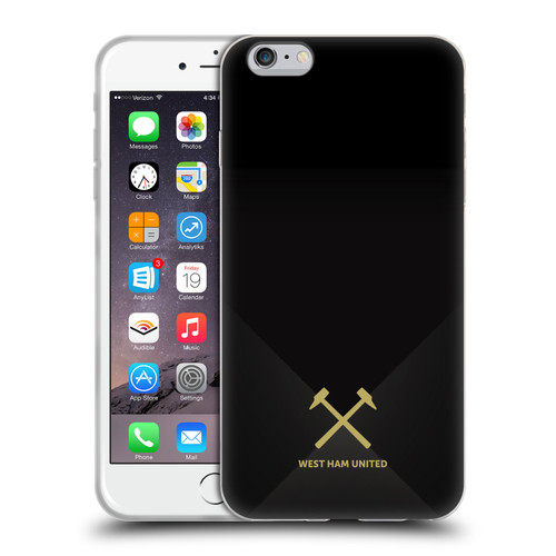 West Ham United FC Hammer Marque Kit Black & Gold Soft Gel Case for Apple iPhone 6 Plus / iPhone 6s Plus