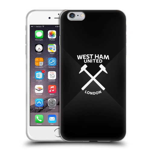West Ham United FC Hammer Marque Kit Black & White Gradient Soft Gel Case for Apple iPhone 6 Plus / iPhone 6s Plus