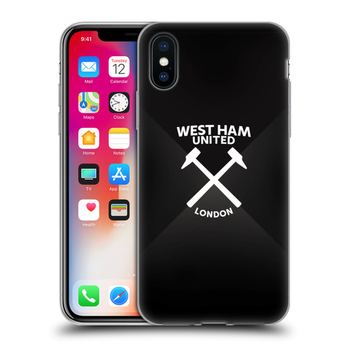 West Ham United FC Hammer Marque Kit Black & White Gradient Soft Gel Case for Apple iPhone X / iPhone XS