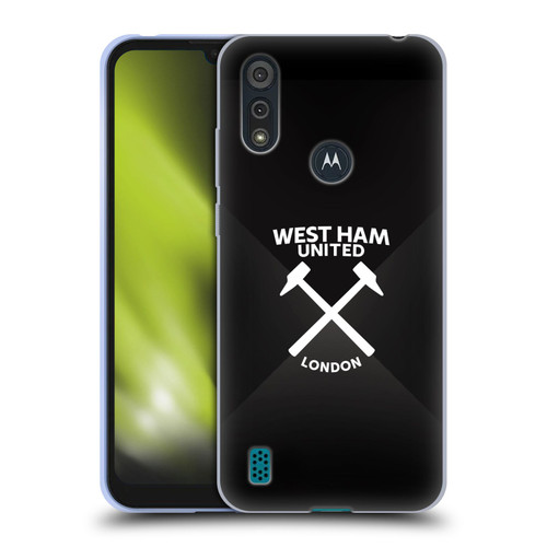 West Ham United FC Hammer Marque Kit Black & White Gradient Soft Gel Case for Motorola Moto E6s (2020)