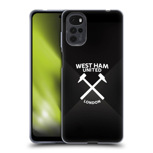 West Ham United FC Hammer Marque Kit Black & White Gradient Soft Gel Case for Motorola Moto G22