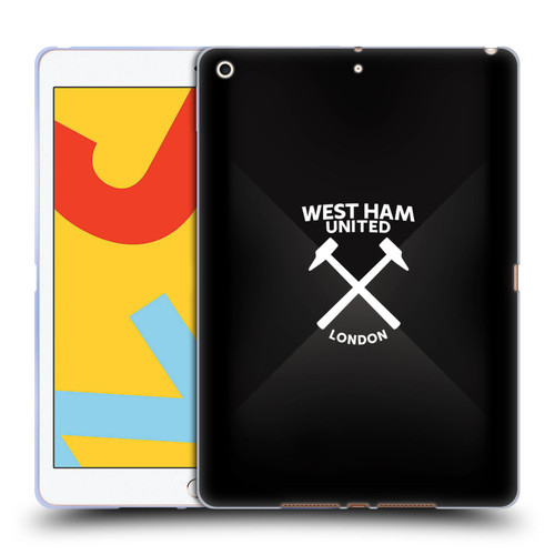 West Ham United FC Hammer Marque Kit Black & White Gradient Soft Gel Case for Apple iPad 10.2 2019/2020/2021