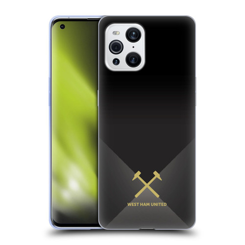 West Ham United FC Hammer Marque Kit Black & Gold Soft Gel Case for OPPO Find X3 / Pro