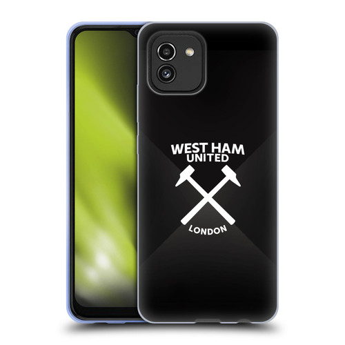 West Ham United FC Hammer Marque Kit Black & White Gradient Soft Gel Case for Samsung Galaxy A03 (2021)