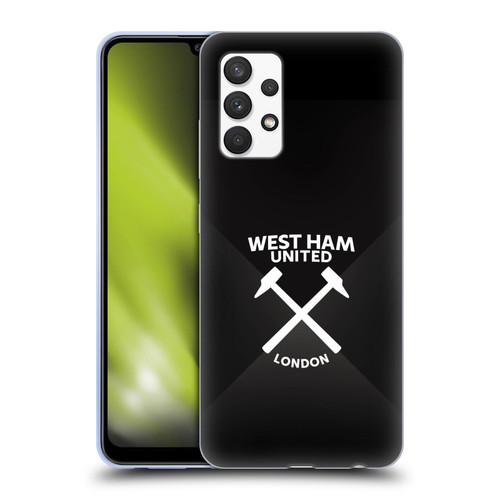 West Ham United FC Hammer Marque Kit Black & White Gradient Soft Gel Case for Samsung Galaxy A32 (2021)
