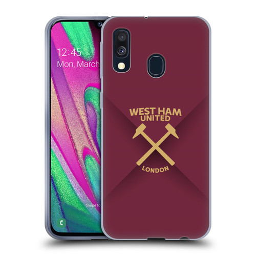 West Ham United FC Hammer Marque Kit Gradient Soft Gel Case for Samsung Galaxy A40 (2019)