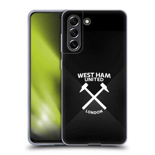 West Ham United FC Hammer Marque Kit Black & White Gradient Soft Gel Case for Samsung Galaxy S21 FE 5G