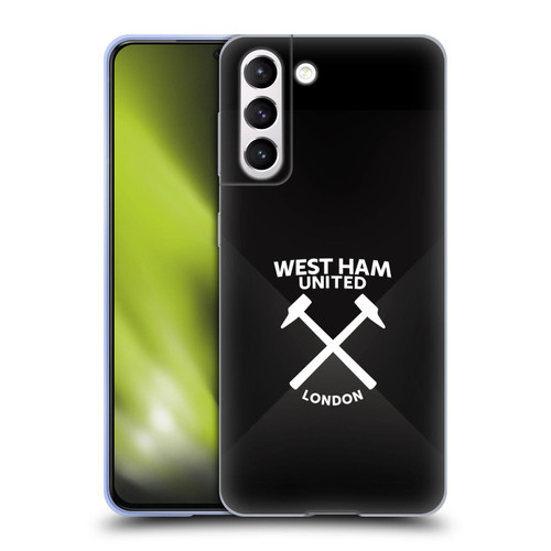 West Ham United FC Hammer Marque Kit Black & White Gradient Soft Gel Case for Samsung Galaxy S21 5G