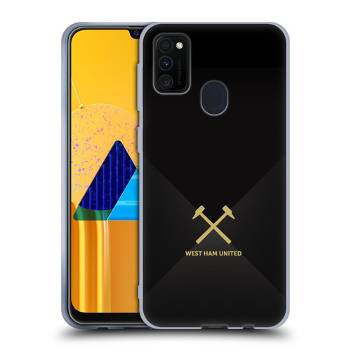 West Ham United FC Hammer Marque Kit Black & Gold Soft Gel Case for Samsung Galaxy M30s (2019)/M21 (2020)