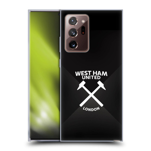 West Ham United FC Hammer Marque Kit Black & White Gradient Soft Gel Case for Samsung Galaxy Note20 Ultra / 5G