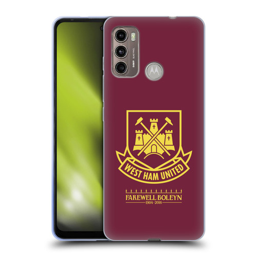 West Ham United FC Retro Crest 2015/16 Final Home Soft Gel Case for Motorola Moto G60 / Moto G40 Fusion