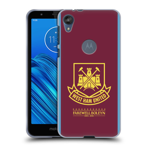 West Ham United FC Retro Crest 2015/16 Final Home Soft Gel Case for Motorola Moto E6