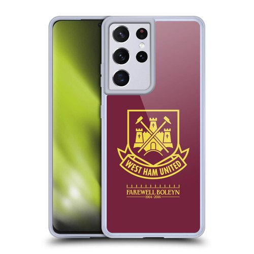 West Ham United FC Retro Crest 2015/16 Final Home Soft Gel Case for Samsung Galaxy S21 Ultra 5G