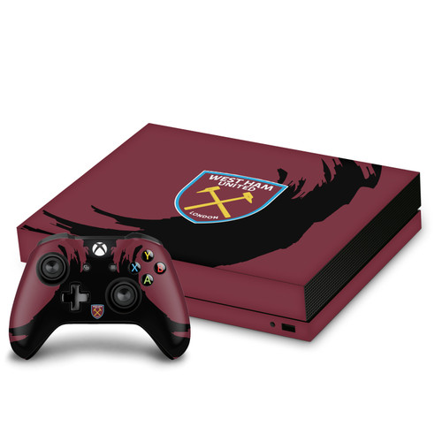 West Ham United FC Art Sweep Stroke Vinyl Sticker Skin Decal Cover for Microsoft Xbox One X Bundle