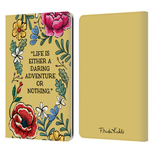 Frida Kahlo Art & Quotes Daring Adventure Leather Book Wallet Case Cover For Amazon Kindle Paperwhite 1 / 2 / 3