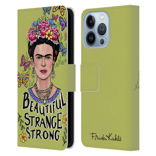 Frida Kahlo Art & Quotes Beautiful Woman Leather Book Wallet Case Cover For Apple iPhone 13 Pro