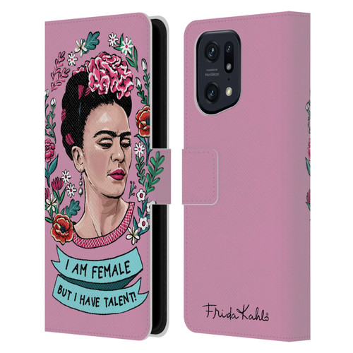 Frida Kahlo Art & Quotes Feminism Leather Book Wallet Case Cover For OPPO Find X5 Pro