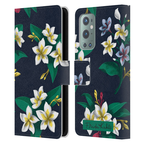Frida Kahlo Flowers Plumeria Leather Book Wallet Case Cover For OnePlus 9