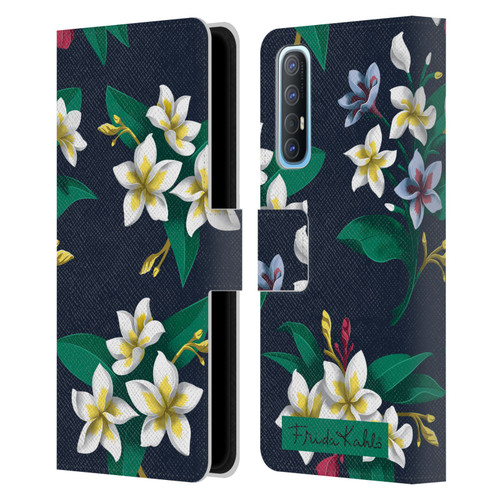 Frida Kahlo Flowers Plumeria Leather Book Wallet Case Cover For OPPO Find X2 Neo 5G