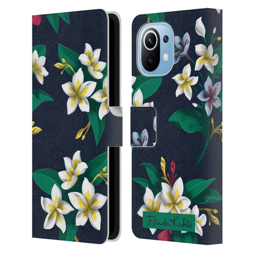 Frida Kahlo Flowers Plumeria Leather Book Wallet Case Cover For Xiaomi Mi 11