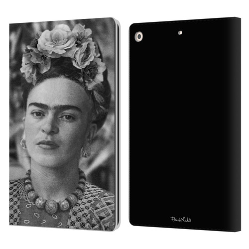 Frida Kahlo Portraits And Quotes Floral Headdress Leather Book Wallet Case Cover For Apple iPad 10.2 2019/2020/2021