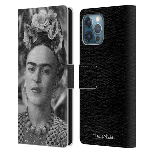 Frida Kahlo Portraits And Quotes Floral Headdress Leather Book Wallet Case Cover For Apple iPhone 12 Pro Max