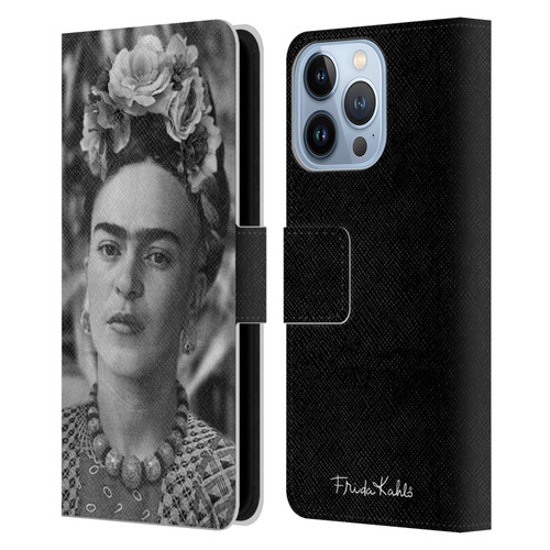 Frida Kahlo Portraits And Quotes Floral Headdress Leather Book Wallet Case Cover For Apple iPhone 13 Pro