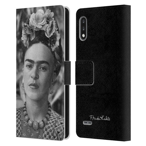 Frida Kahlo Portraits And Quotes Floral Headdress Leather Book Wallet Case Cover For LG K22
