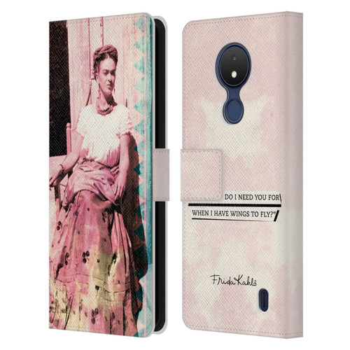 Frida Kahlo Portraits And Quotes Strange Leather Book Wallet Case Cover For Nokia C21
