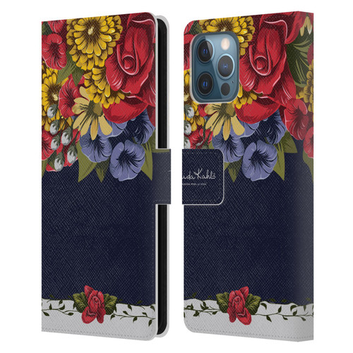 Frida Kahlo Red Florals Blooms Leather Book Wallet Case Cover For Apple iPhone 12 Pro Max