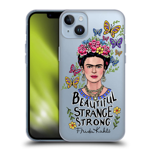 Frida Kahlo Art & Quotes Beautiful Woman Soft Gel Case for Apple iPhone 14 Plus