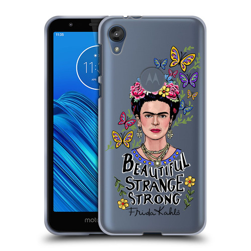 Frida Kahlo Art & Quotes Beautiful Woman Soft Gel Case for Motorola Moto E6