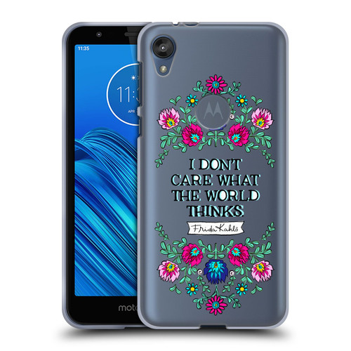 Frida Kahlo Art & Quotes Confident Woman Soft Gel Case for Motorola Moto E6