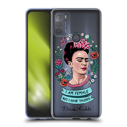 Frida Kahlo Art & Quotes Feminism Soft Gel Case for Motorola Moto G50
