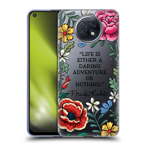 Frida Kahlo Art & Quotes Daring Adventure Soft Gel Case for Xiaomi Redmi Note 9T 5G