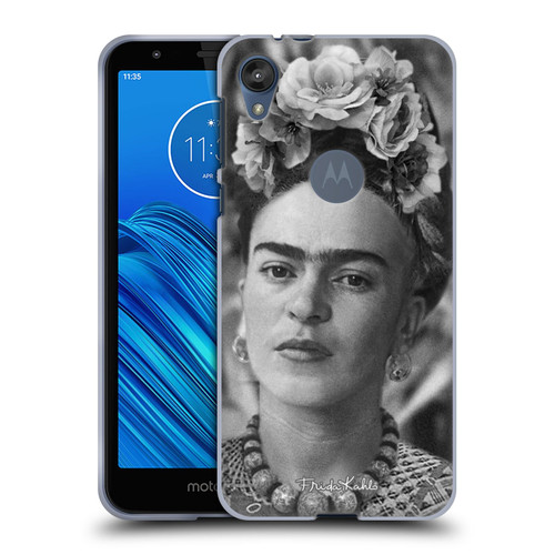 Frida Kahlo Portraits And Quotes Floral Headdress Soft Gel Case for Motorola Moto E6