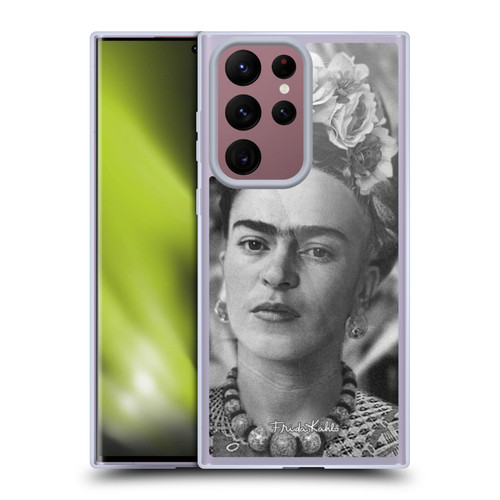 Frida Kahlo Portraits And Quotes Floral Headdress Soft Gel Case for Samsung Galaxy S22 Ultra 5G