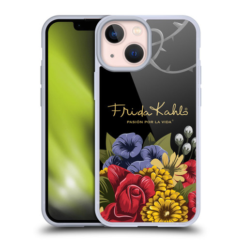 Frida Kahlo Red Florals Efflorescence Soft Gel Case for Apple iPhone 13 Mini