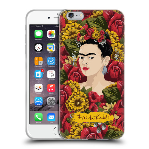 Frida Kahlo Red Florals Portrait Pattern Soft Gel Case for Apple iPhone 6 Plus / iPhone 6s Plus