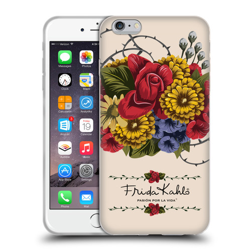 Frida Kahlo Red Florals Vine Soft Gel Case for Apple iPhone 6 Plus / iPhone 6s Plus