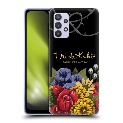 Frida Kahlo Red Florals Efflorescence Soft Gel Case for Samsung Galaxy A32 5G / M32 5G (2021)